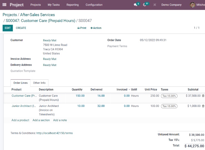 Odoo Project Module | Midis